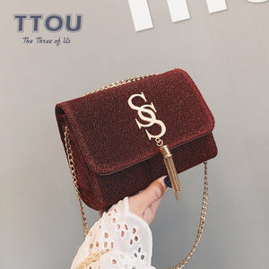 Fashion Glitter Women Handbag Luxury Sparkling Party Evening Envelope Clutch Bag Lady Tote Shoulder Crossbody Design Chain Bags