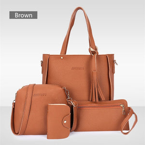 4PCS Handbag Set Women PU Leather Shoulder Bag for women | Josie Woman Shop
